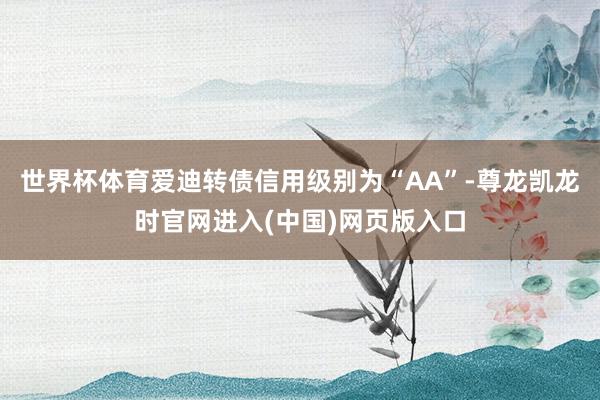 世界杯体育爱迪转债信用级别为“AA”-尊龙凯龙时官网进入(中国)网页版入口